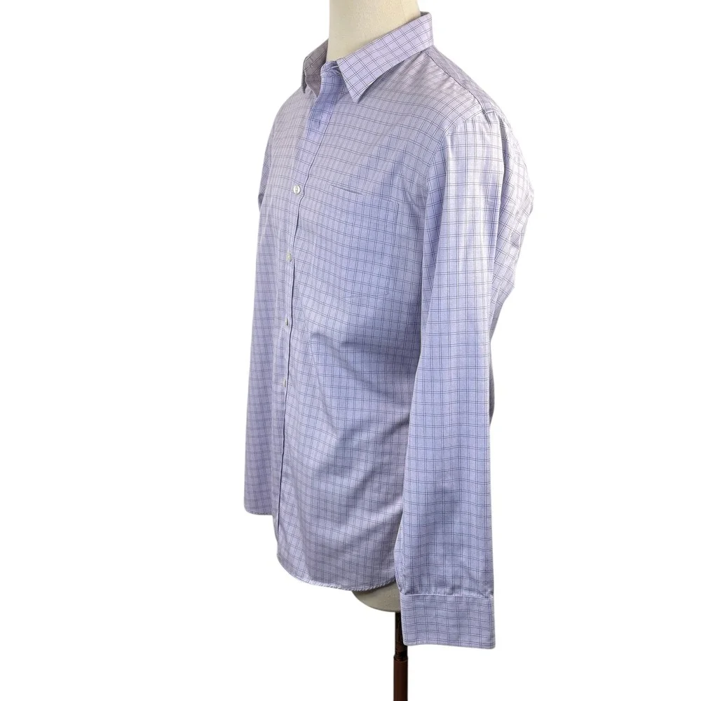 J. Crew Thompson Wrinkle Free Dress Shirt‎ XL Mens Purple Plaid Long Sleeve